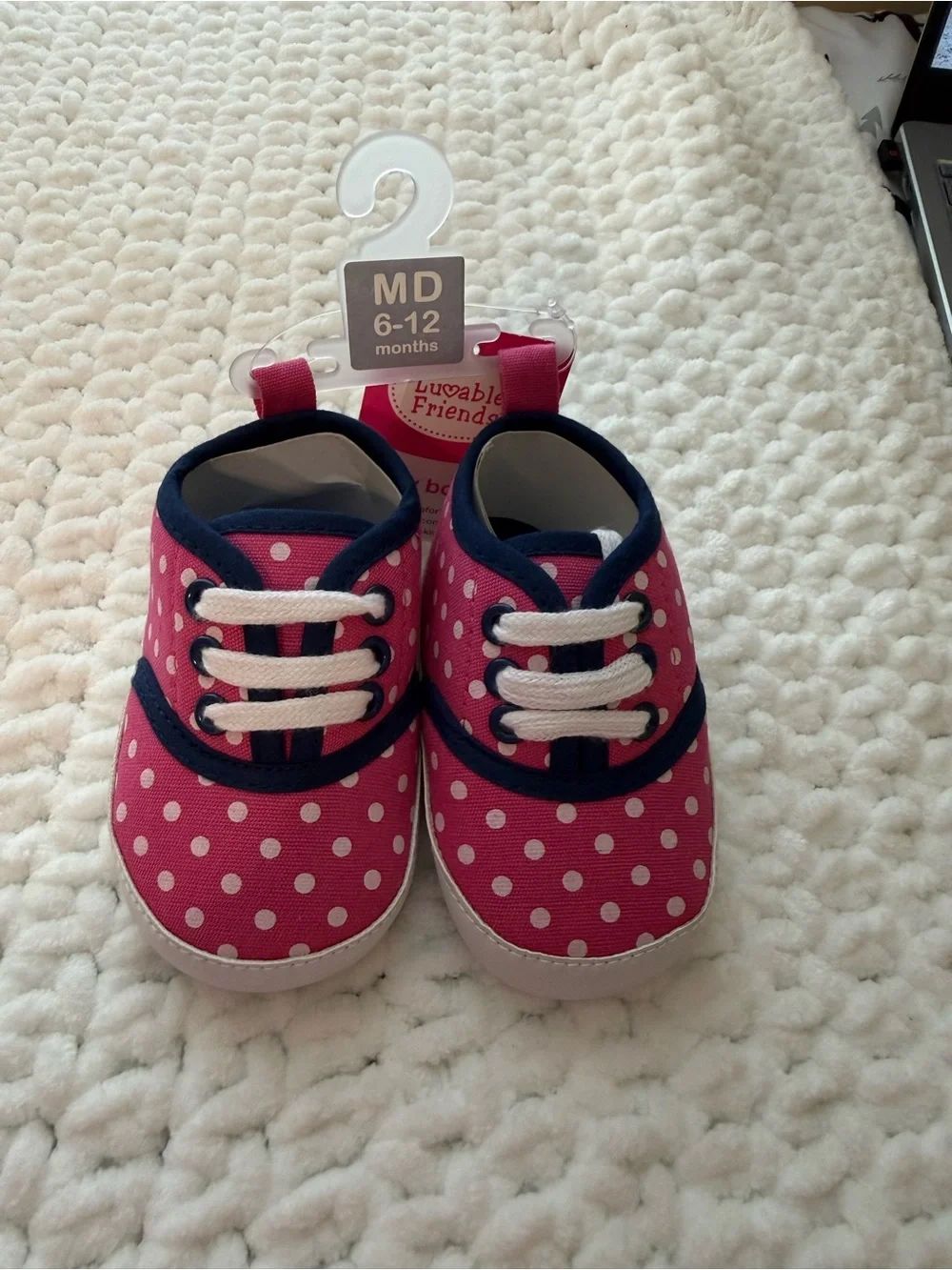 Luvable Friends Pink Polka Dot Baby Booties
